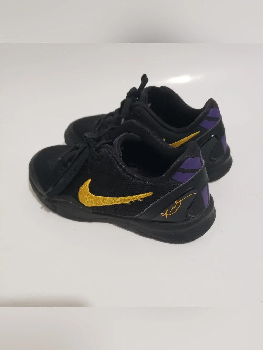 Nike Kobe 8 Protro PS Lakers Away Kids Shoes 12.5C Black Gold Purple FN0267-002